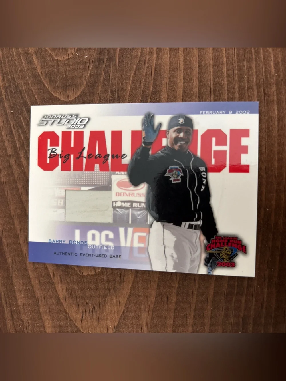 2003 Donruss BARRY BONDS Big League Challenge” Collectible Card Game Used Base
